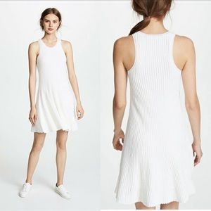 THEORY Ottoman Day Dress White Knit Sleeveless M